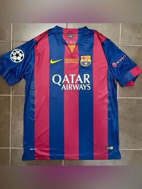 Barcelona Messi 2014/15 Retro Soccer Home Jersey - Size Large Men